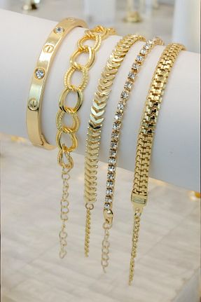 دستبند جواهر طلائی زنانه زیرکن TAKIPORT - کد 898462384