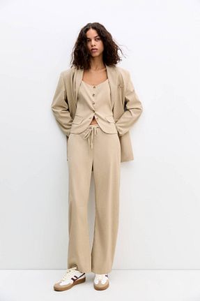 شلوار بژ زنانه پلی استر Pull & Bear - کد 898529969