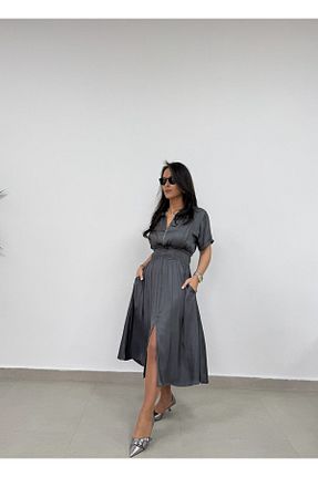 لباس طوسی زنانه ساتن caddstore - کد 898532725