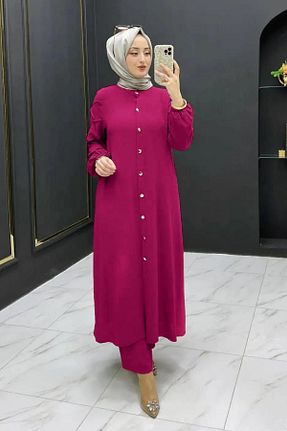 ست بالاتنه و پائین تنه حجاب صورتی زنانه سایز بزرگ Mercan - کد 898528421