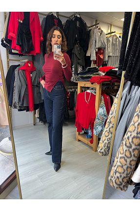 شلوار جین سرمه ای زنانه پاچه لوله تفنگی Butik - کد 898556579