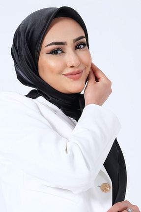 روسری مشکی ساتن İpekel - کد 898567988
