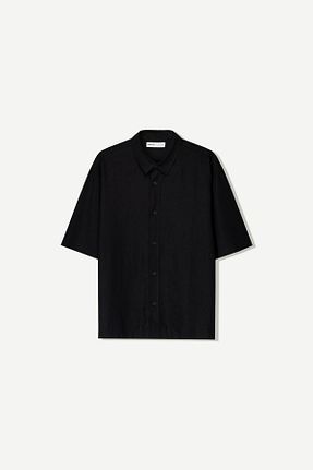 پیراهن مشکی مردانه اسلیم Bershka - کد 898568874