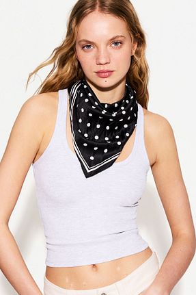 دستمال گردن مشکی پلی استر Bershka - کد 899186377
