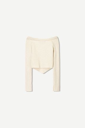 تیشرت زنانه یقه دگاژه Bershka - کد 899186970