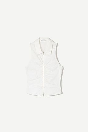 تیشرت زنانه یقه دگاژه Bershka - کد 899186052