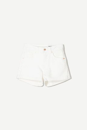 شلوارک و برمودا سفید زنانه اسلیم Bershka - کد 898577063