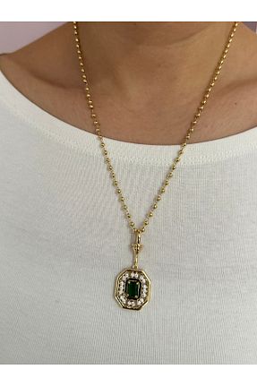 گردنبند استیل ( فولاد ) طلائی زنانه استیل (فولاد) YENGEÇ - کد 898578211