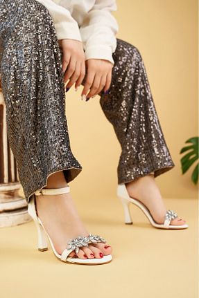 کفش پاشنه بلند کلاسیک سفید زنانه چرم bakacstore - کد 221931549