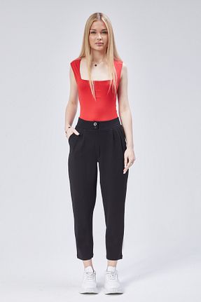 شلوار مشکی زنانه پنبه - پلی استر - الاستین Maison La Femme - کد 896409231