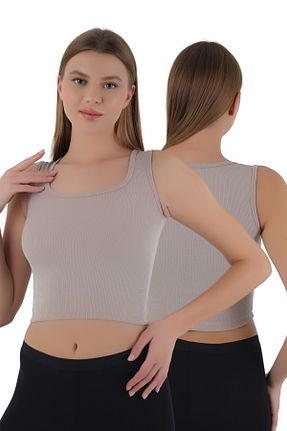 بادی طوسی زنانه یقه مربعی ARMİLLİA DİMODA - کد 322998045