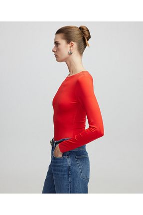 بادی قرمز زنانه یقه دوچرخه İpekyol - کد 898622766