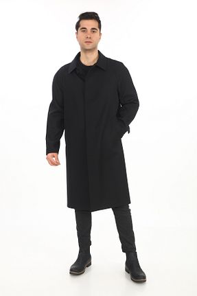 مانتو بلند مشکی مردانه پشمی ŞAN GİYİM - کد 746524685
