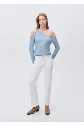 شلوار جین سفید زنانه رگولار MANGO Teen - کد 898627480