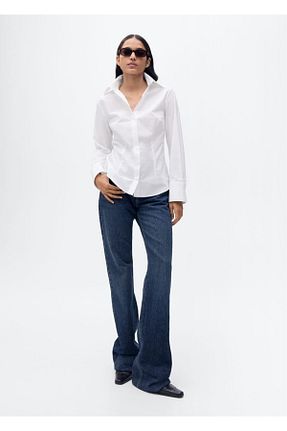 تیشرت سفید زنانه اسلیم فیت MANGO - کد 883612690