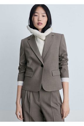 کت قهوه ای زنانه اسلیم فیت MANGO - کد 898627213