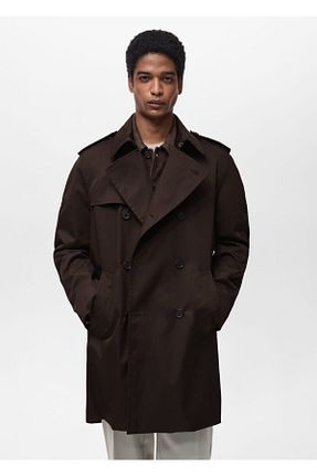 ترنچکت قهوه ای مردانه آستر دار MANGO Man - کد 898627779