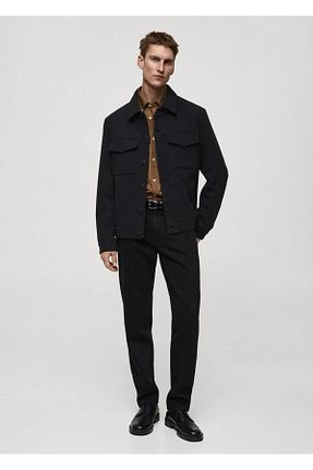 شلوار جین مشکی مردانه رگولار MANGO Man - کد 898627236