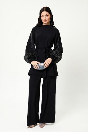 ست بالاتنه و پائین تنه حجاب مشکی زنانه رگولار Jupe - کد 898625728