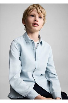 پیراهن آبی بچه گانه رگولار MANGO Kids - کد 899215840