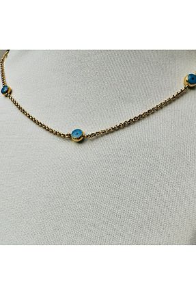 گردنبند جواهر طوسی زنانه روکش طلا DAMSMOOD - کد 811472609