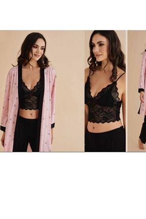 ست لباس راحتی مشکی زنانه پنبه ای ROZELT - کد 899285786