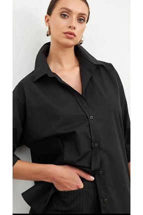 پیراهن مشکی زنانه اورسایز Butik - کد 898661916