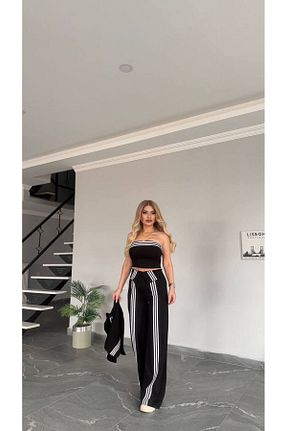 ست بالاتنه و پائین تنه مشکی زنانه تریکو bonibon butikk - کد 898684724
