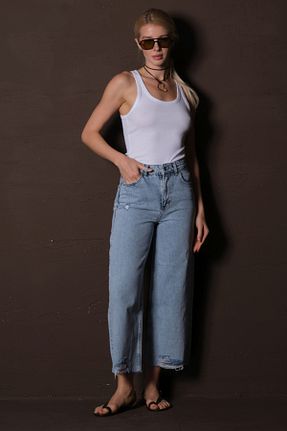شلوار جین آبی زنانه پنبه ای Maule - کد 897570506