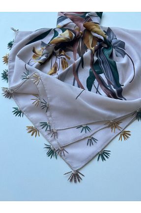 روسری فیروزه ای %100 پنبه REYYAN - کد 898692031
