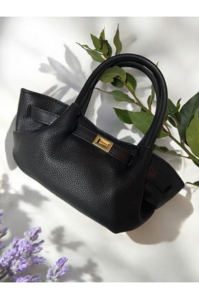 کیف دستی مشکی زنانه چرم مصنوعی GLOBİFYA - کد 893093090