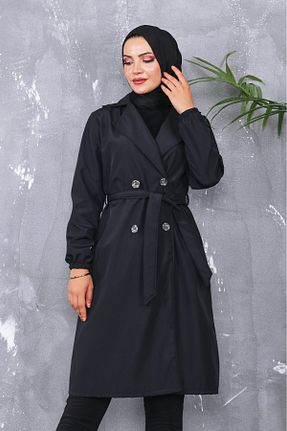 ترنچکت مشکی زنانه پلی استر sashıon - کد 899392448
