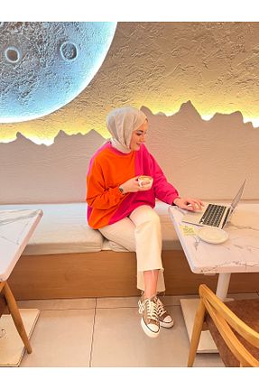 سوئیشرت نارنجی زنانه رنگی BELLE BOUTIQUE - کد 898745126