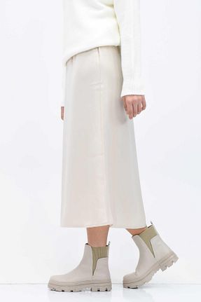 دامن بژ زنانه ساتن birizmoda - کد 877086296