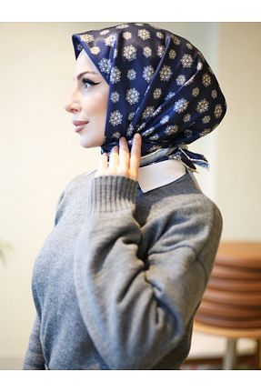 روسری سرمه ای 90 x 90 efdal şal eşarp - کد 890475717