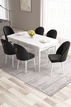 ست میز آشپزخانه سفید MDF Canisa - کد 464895927