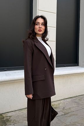 کت قهوه ای زنانه رگولار FACETTE - کد 480888161