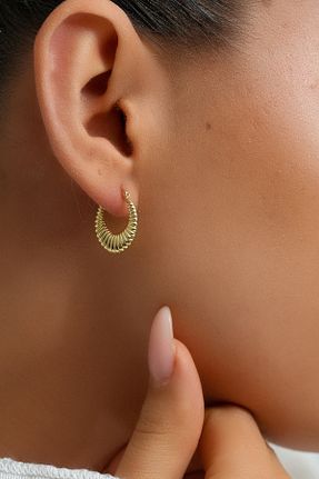 گوشواره طلا زرد زنانه 14 عیار Altınkesesi - کد 896916488