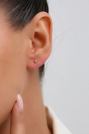 گوشواره طلا زرد مردانه 8 عیار Altınkesesi - کد 896774974