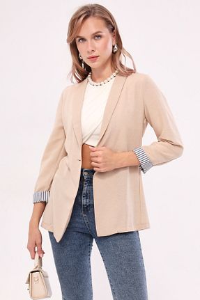 کت بلیزر بژ زنانه پنبه پلی استر armonika - کد 260031624
