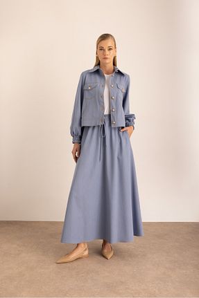 دامن سرمه ای زنانه بافتنی Aker - کد 898835591