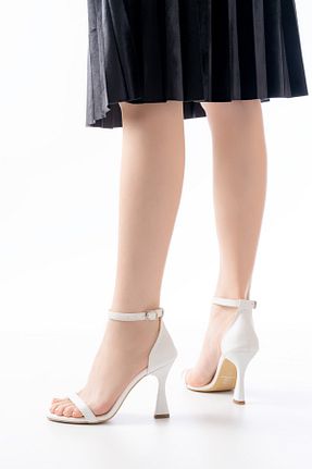 کفش مجلسی سفید زنانه چرم مصنوعی CİRON SHOES - کد 898839873