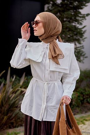 پیراهن حجاب سفید زنانه رگولار LOCCO - کد 898837530