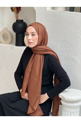 شال قهوه ای زنانه پنبه ای Modakaşmir - کد 898852796