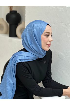 شال آبی زنانه پنبه ای Modakaşmir - کد 898851100