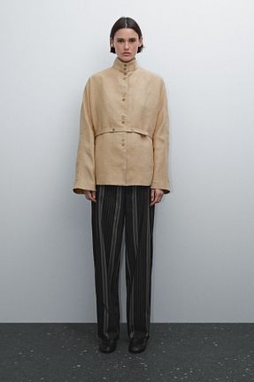 کت بژ زنانه Fitted Massimo Dutti - کد 898087606