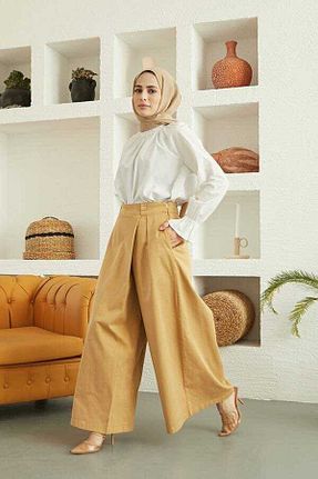 دامن حجاب بژ زنانه ساق پهن Neways - کد 705028863