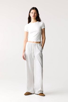 شلوار سفید زنانه ویسکون Pull & Bear - کد 898848851