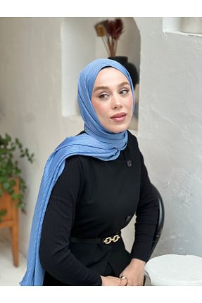 شال آبی زنانه پنبه ای Modakaşmir - کد 898851100