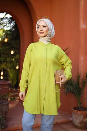 تونیک حجاب سبز زنانه پنبه پلی استر Lamazi Veil - کد 899587592